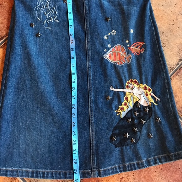 RED Valentino. Denim embroidery skirt，Rare,NWT 40. - Picture 12 of 12